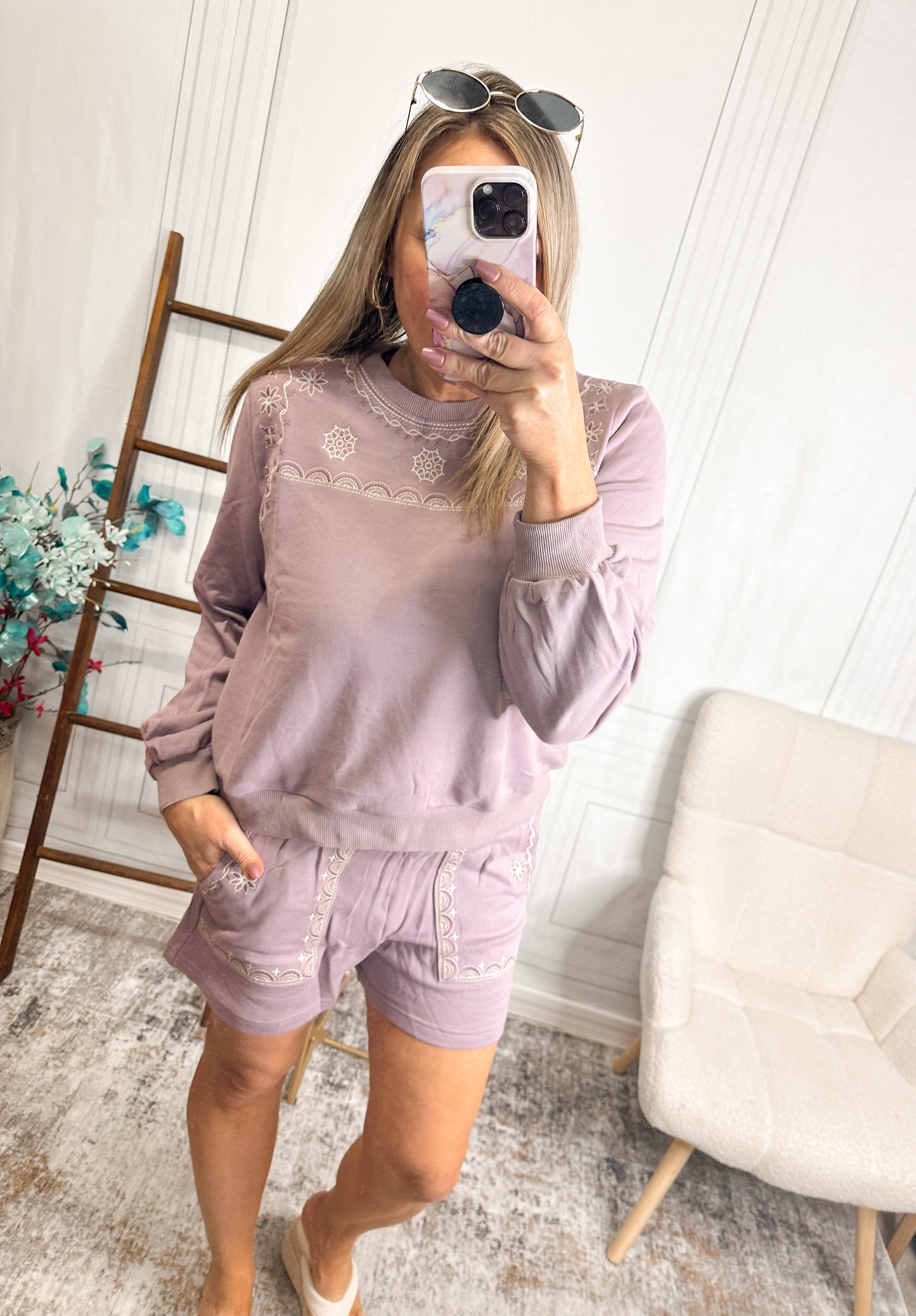 Cozy Charm Mauve Lounge Set