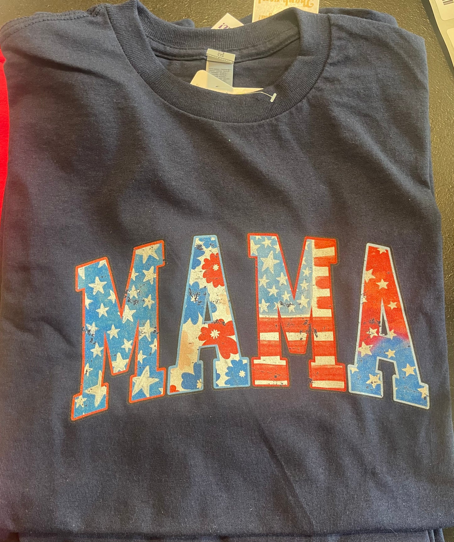 The B's Tees Shirts Red,White, and blue MAMA