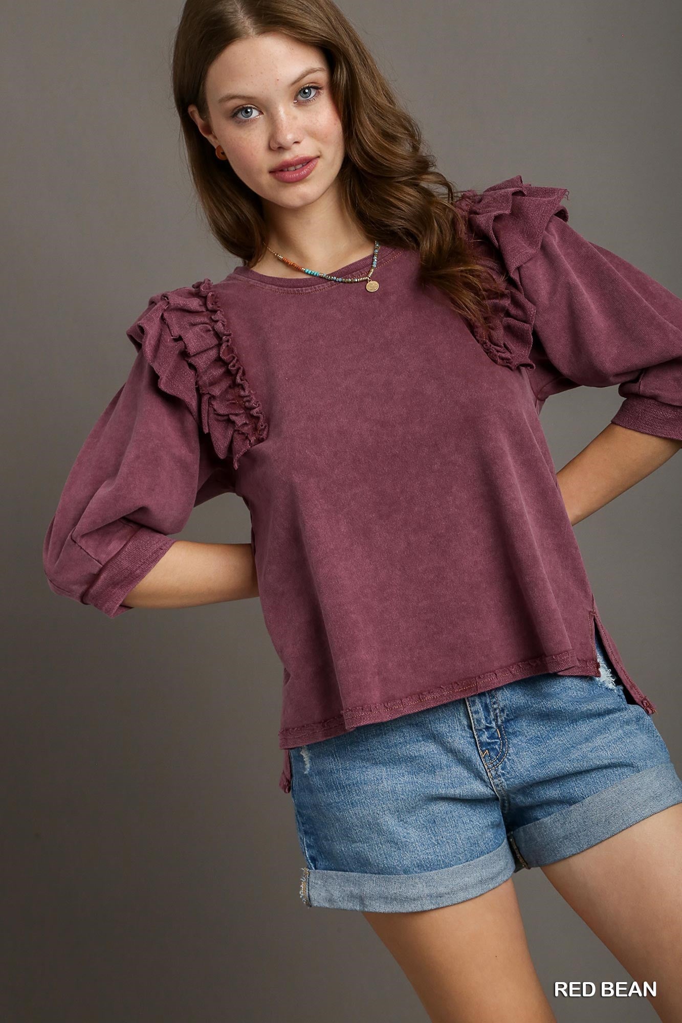 Boxy Cut Mineral Wash French Terry Top