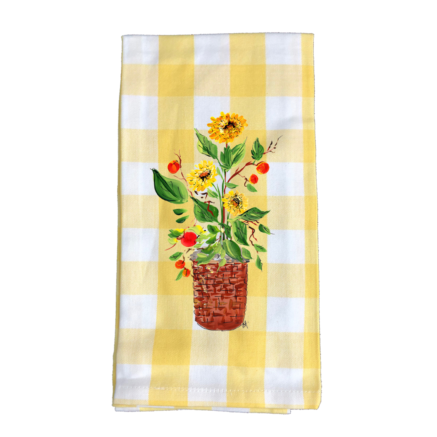 Kitchen Towel Fall 237  Basket of Flowers YC