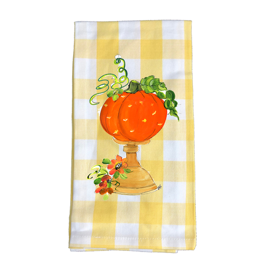 Kitchen Towel Fall 739 Pumpkin on Gold Stand YC