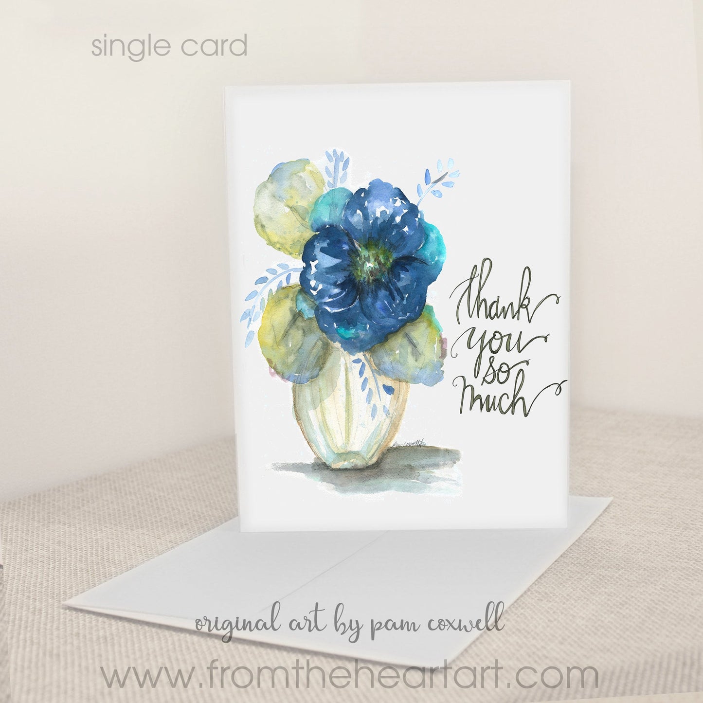 Blue Flower - Thank You So Much | Notecards