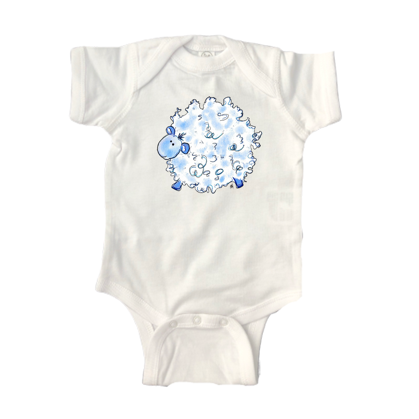 Bodysuit Short Sleeve ON344 Blue Fluffy Lamb