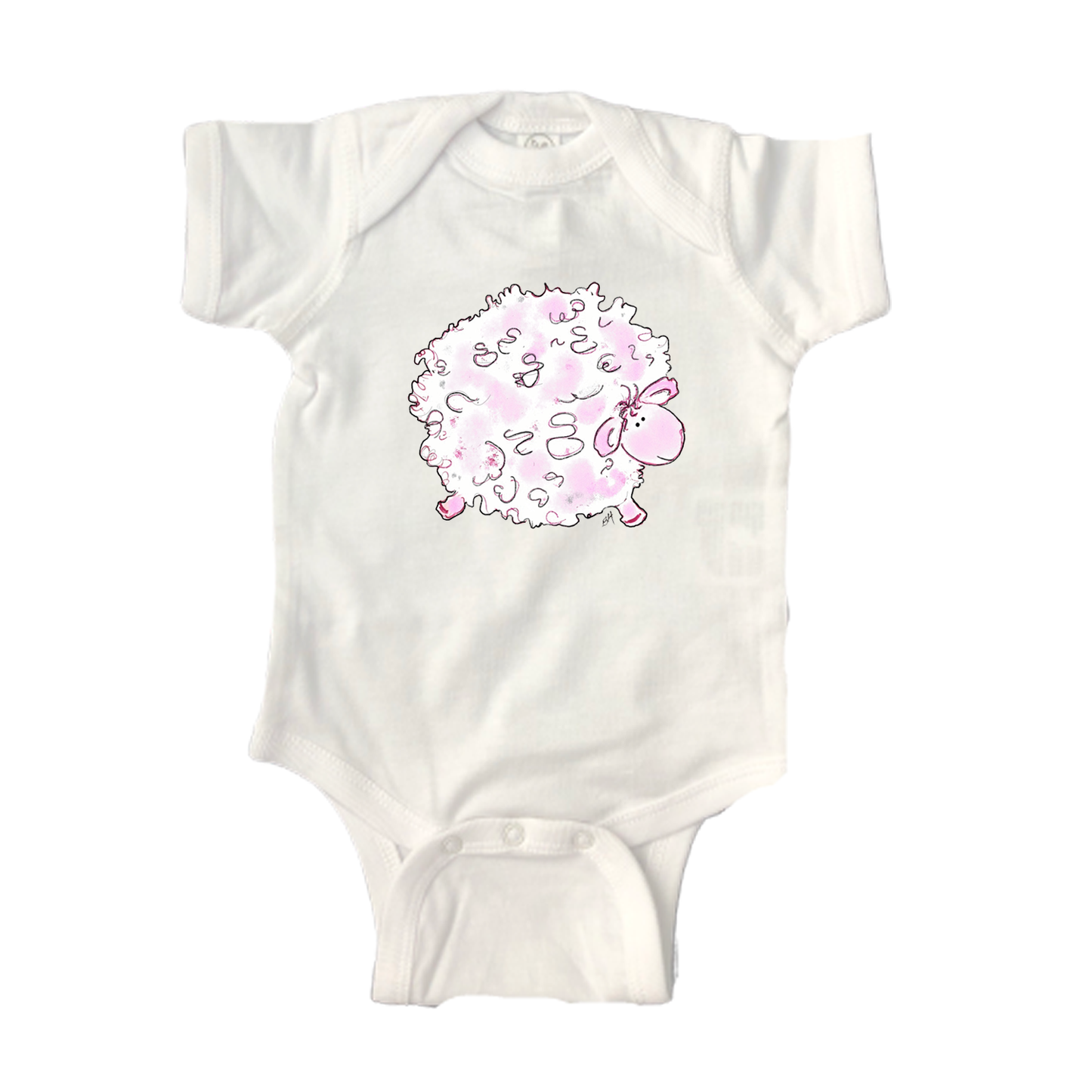 Bodysuit Short Sleeve ON345 Pink Fluffy Lamb