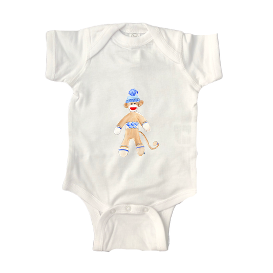 Bodysuit Short Sleeve  ON725 Blue Sock Monkey