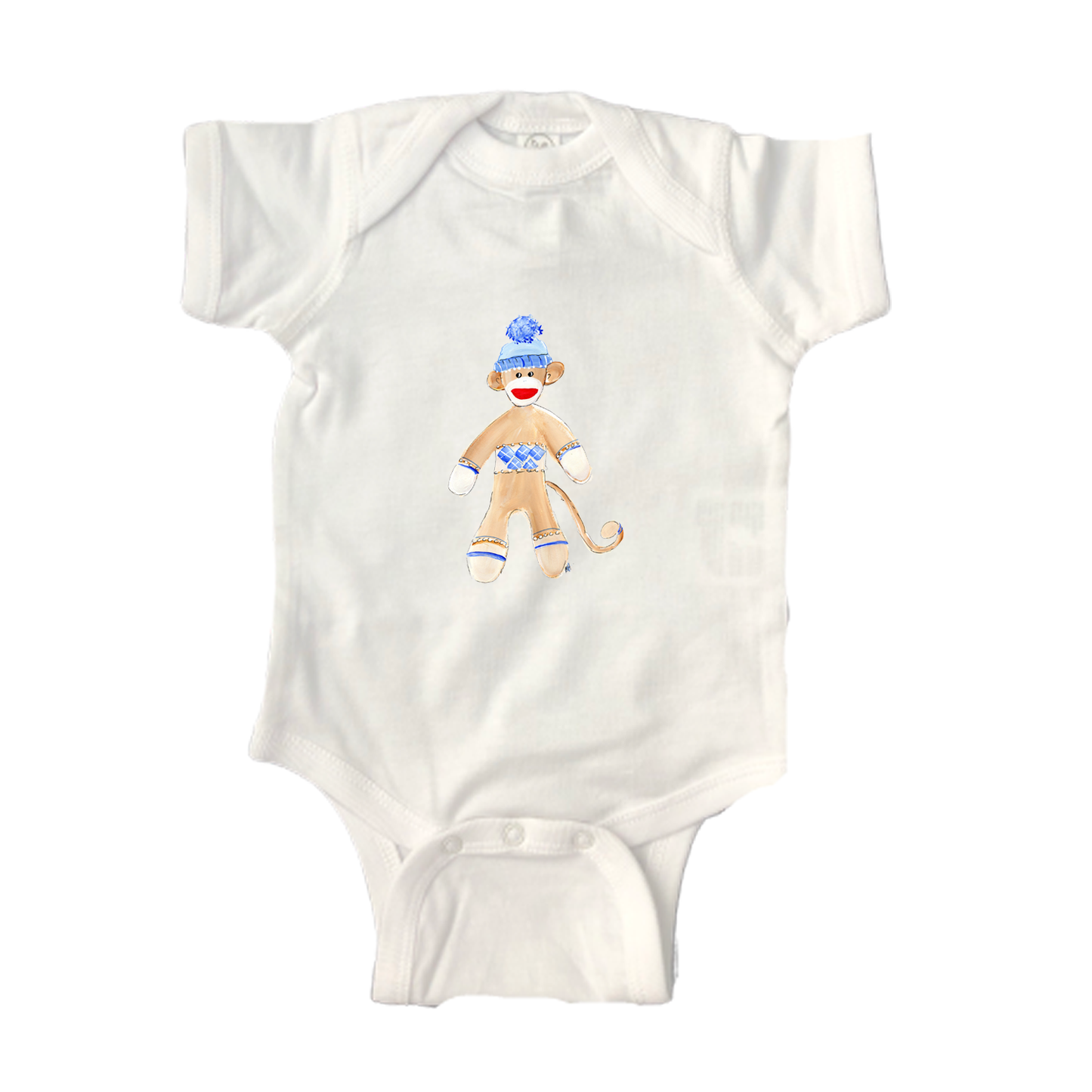 Bodysuit Short Sleeve ON725 Blue Sock Monkey