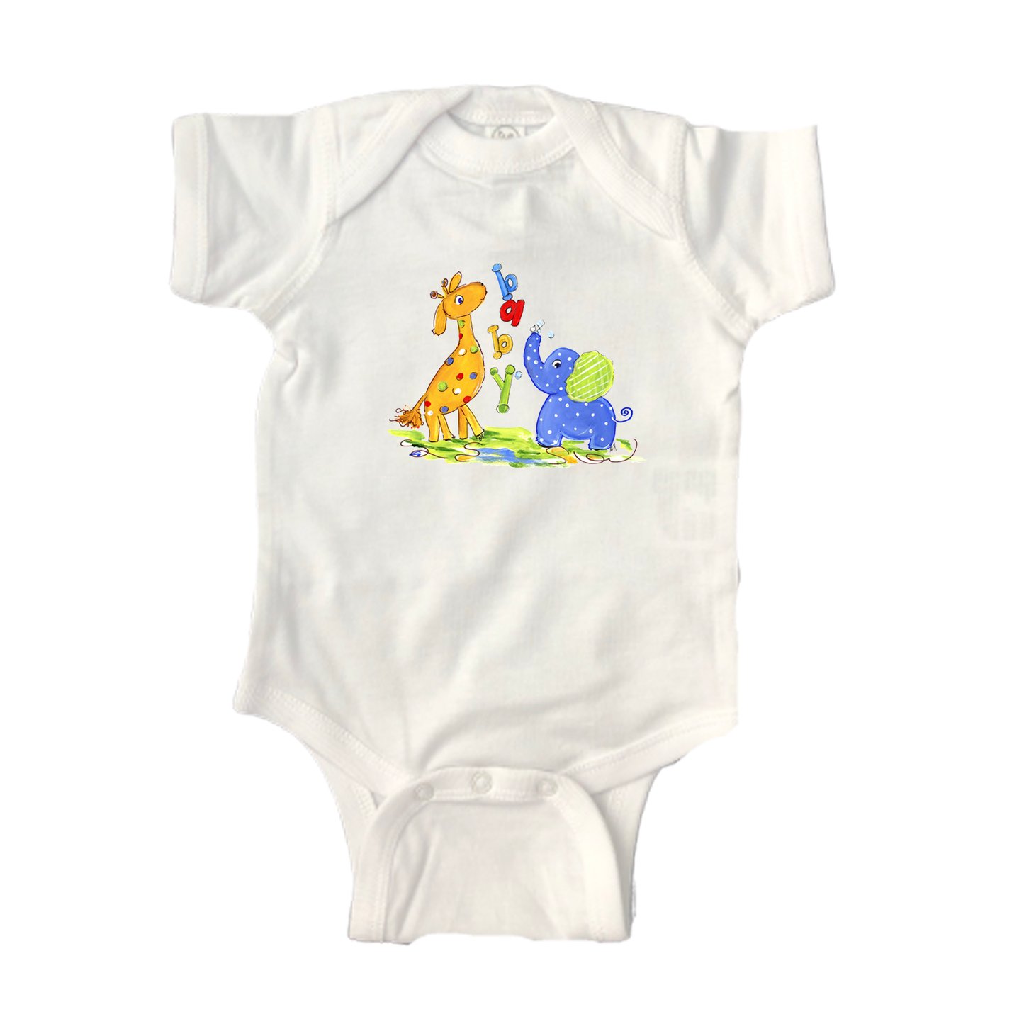 Cotton Bodysuit Short Sleeve ON771 Baby Animals