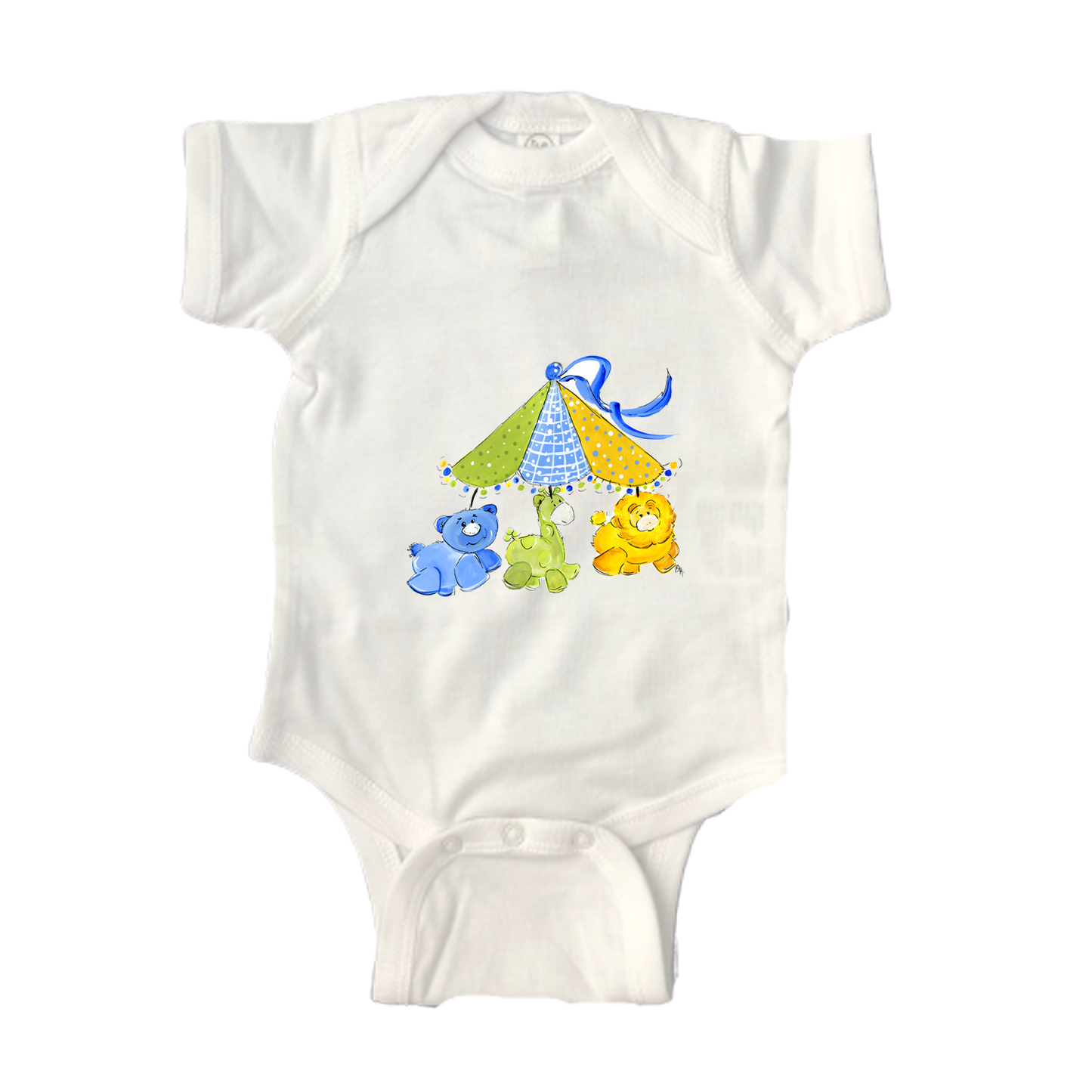 Bodysuit Short Sleeve  ON897 Animal Mobile-Boy