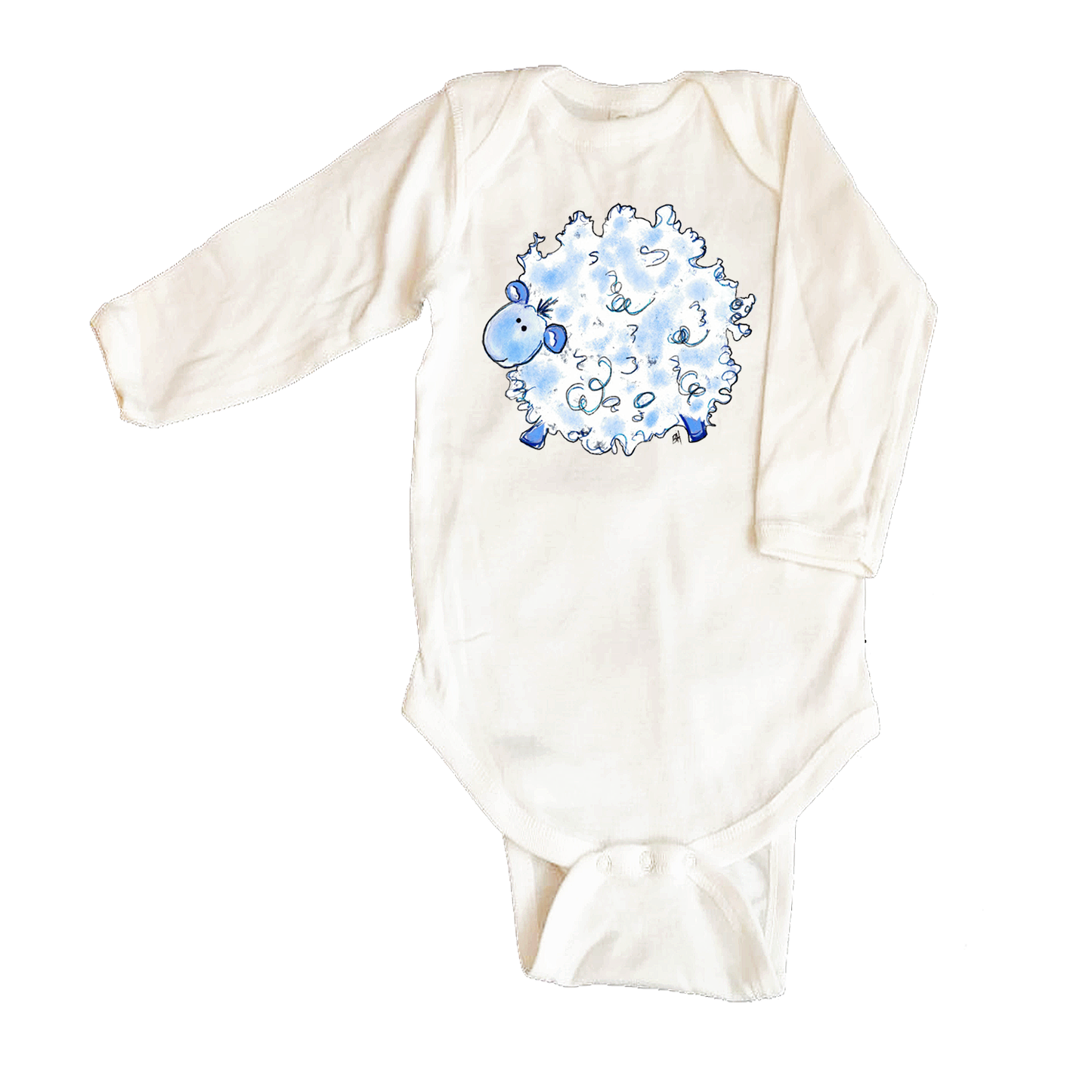 Bodysuit Long Sleeve 344 Blue Fluffy Lamb