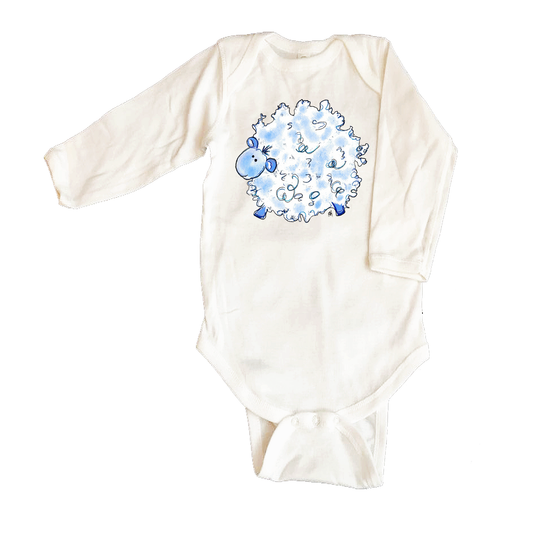 Bodysuit Long Sleeve 344 Blue Fluffy Lamb