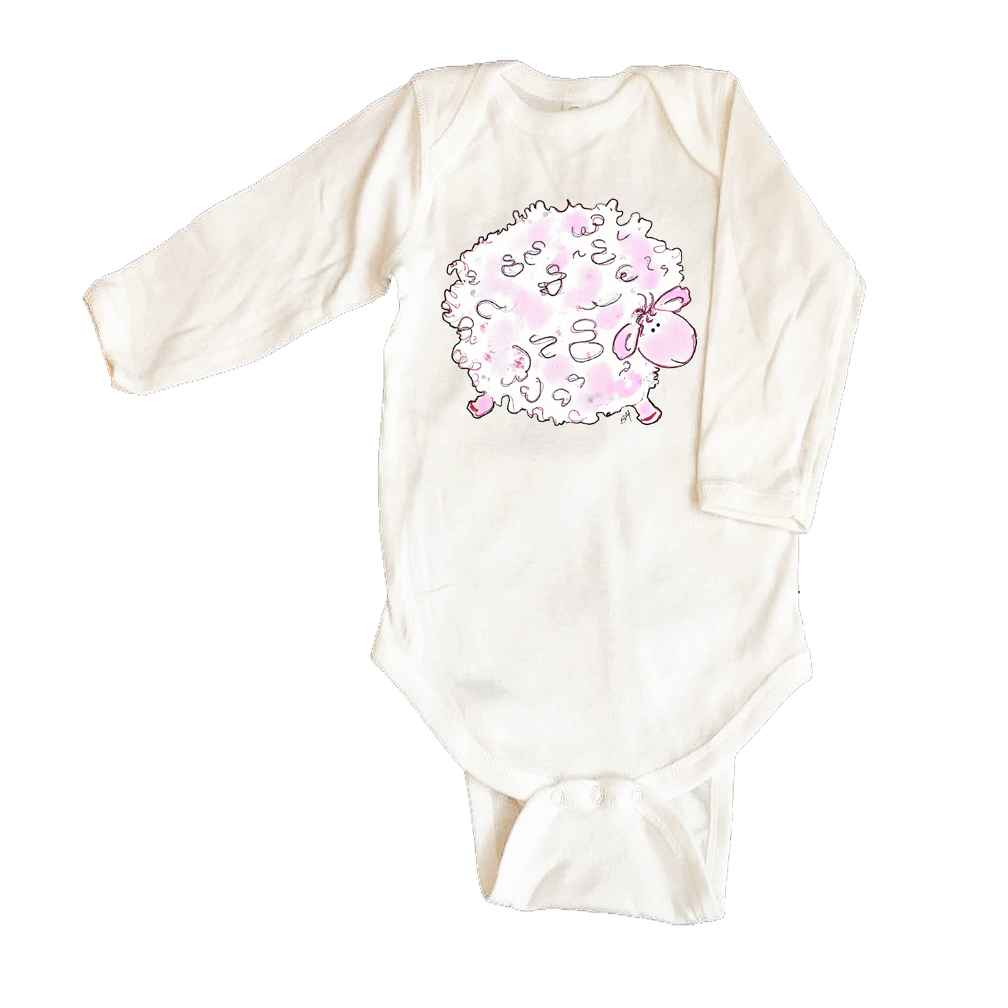 Bodysuit Long Sleeve 345 Pink Fluffy Lamb