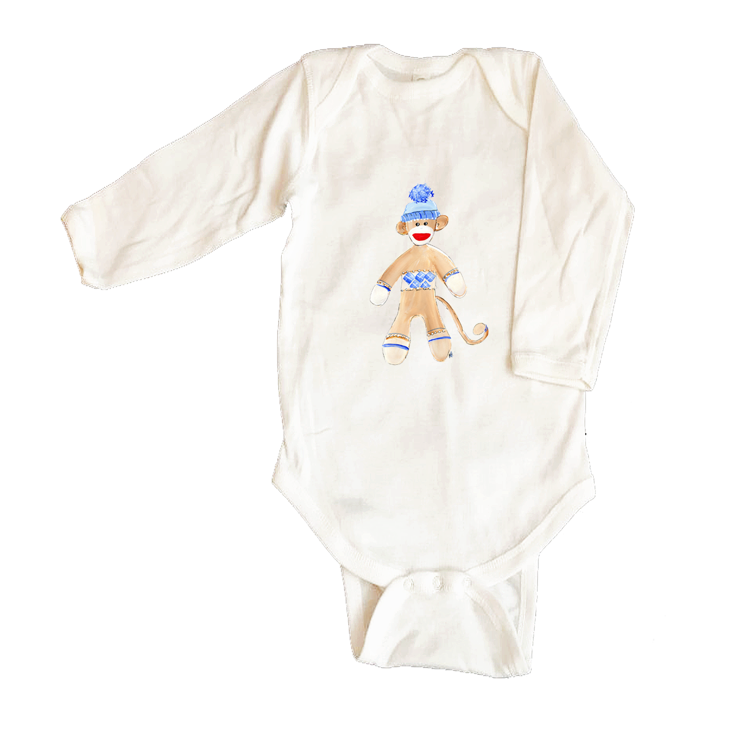 Bodysuit Long Sleeve  725 Blue Sock Monkey