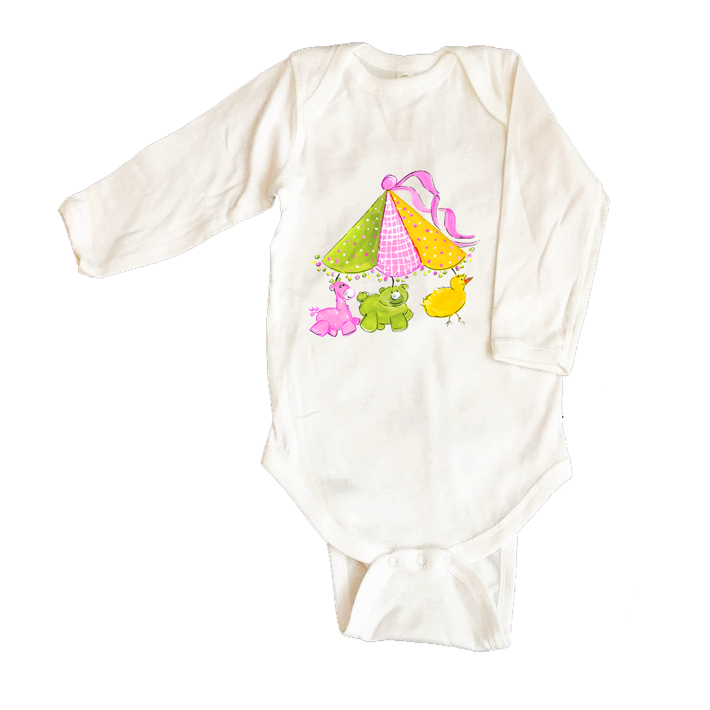 Bodysuit Long Sleeve 896 Animal Mobile - Girl