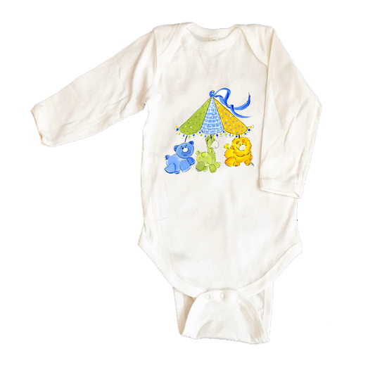 Bodysuit Long Sleeve 897 Animal Mobile - Boy