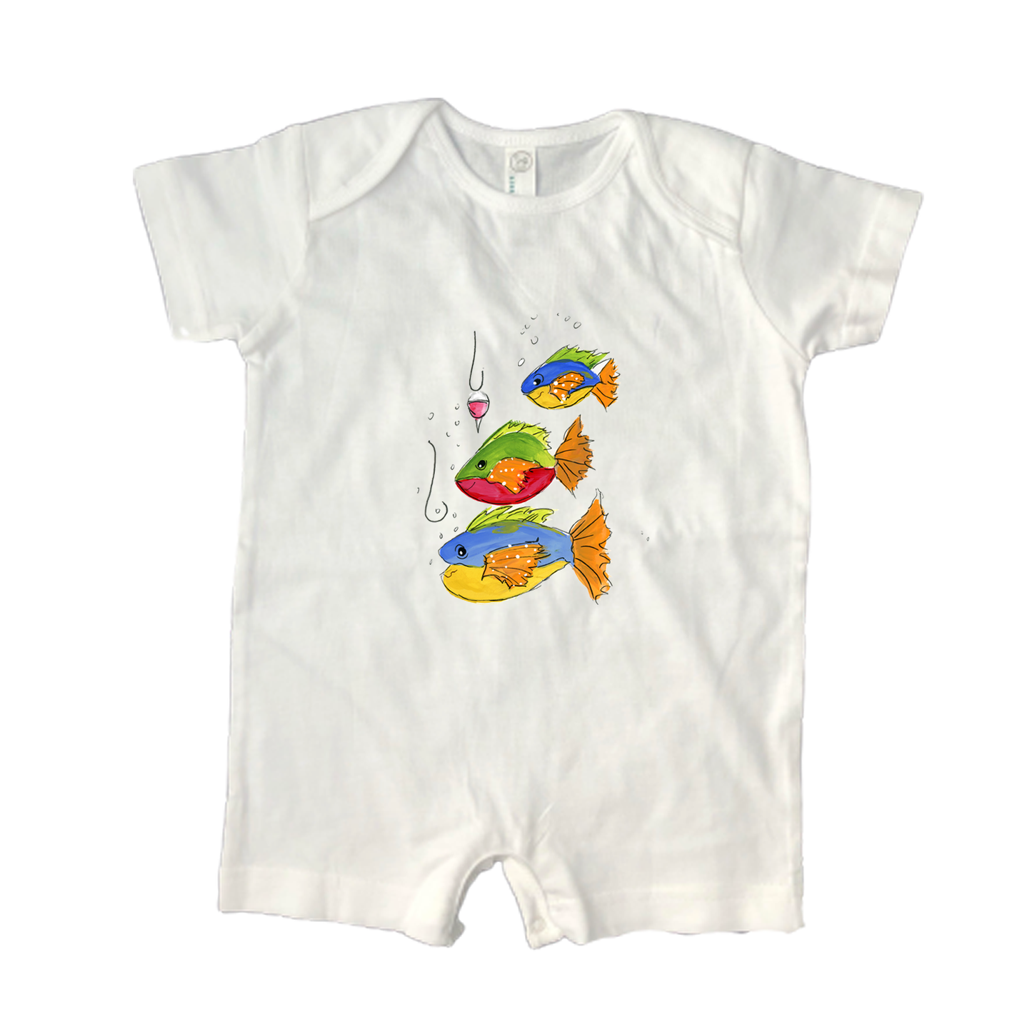 Cotton Romper 1024 Fish & Hooks