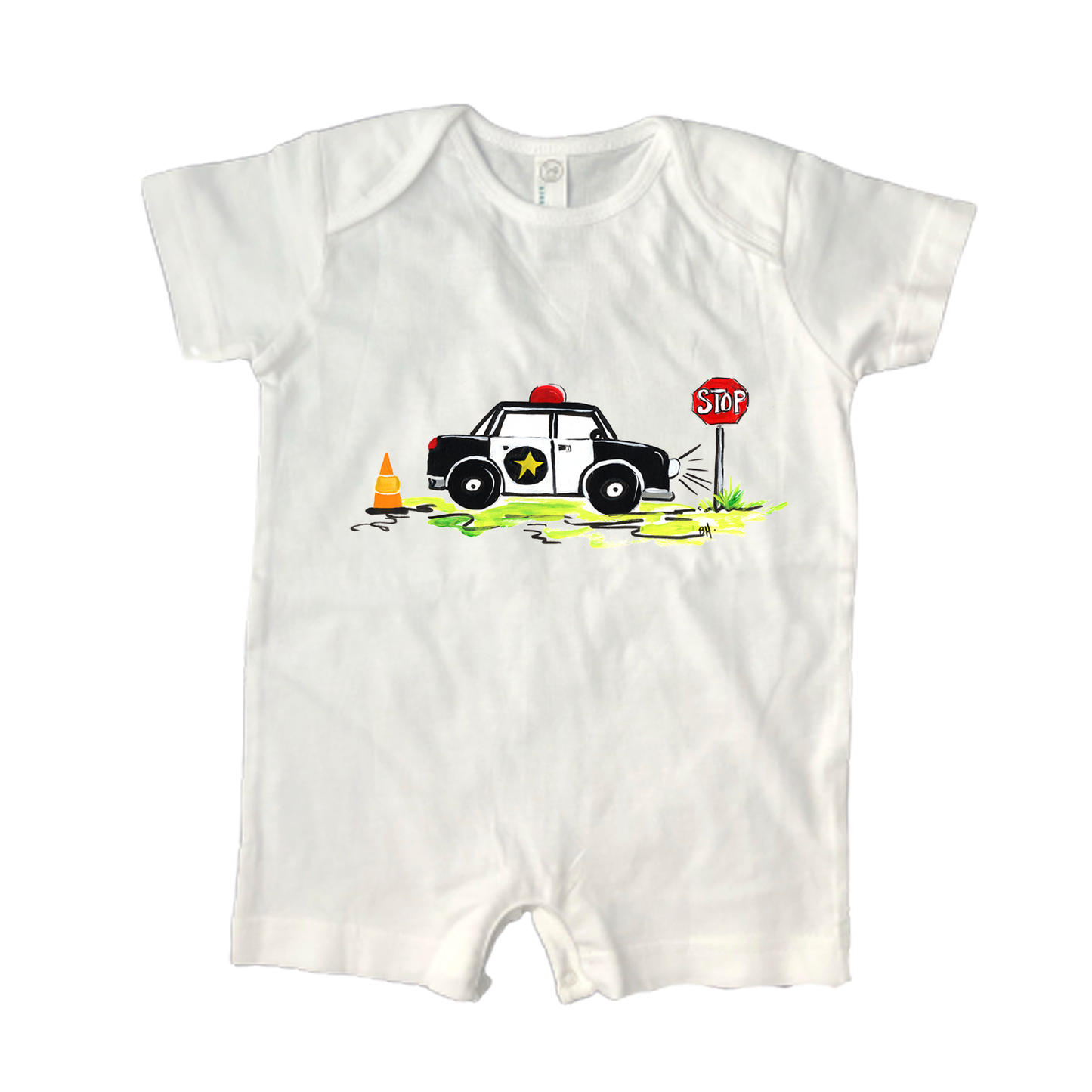 Cotton Romper 829 Police Car