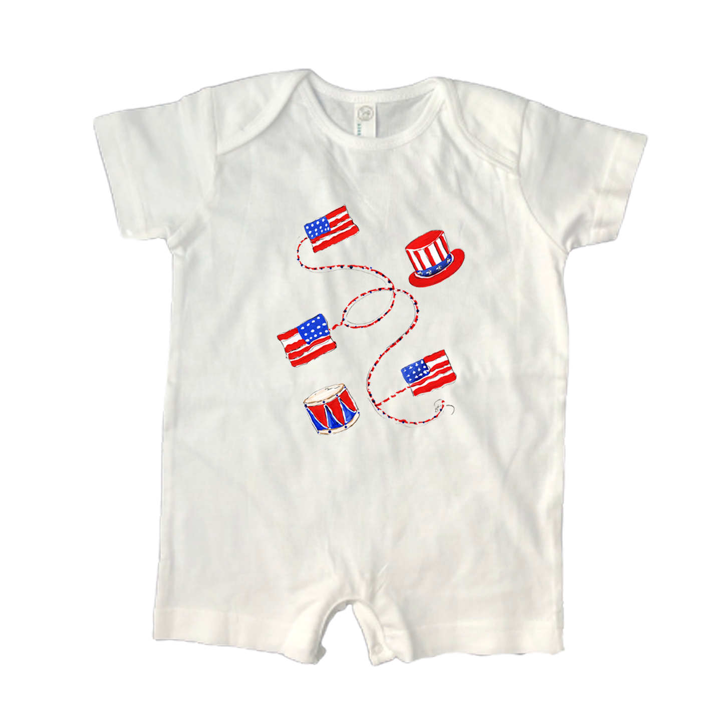 Cotton Romper String of 4th of July