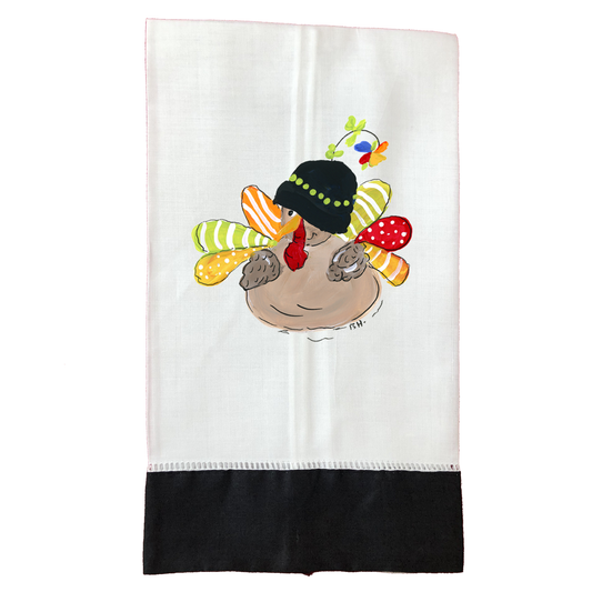 Tea Towel Fall 1096 Gooble Girl BLK