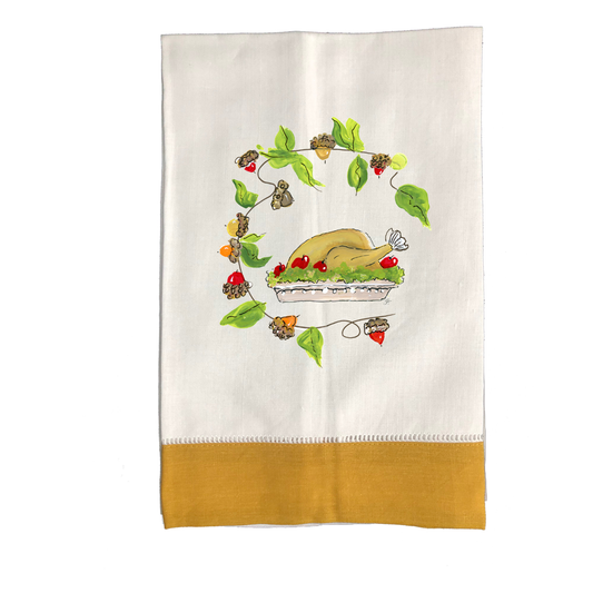 Tea Towel Fall 1100 Turkey Dinner GLD