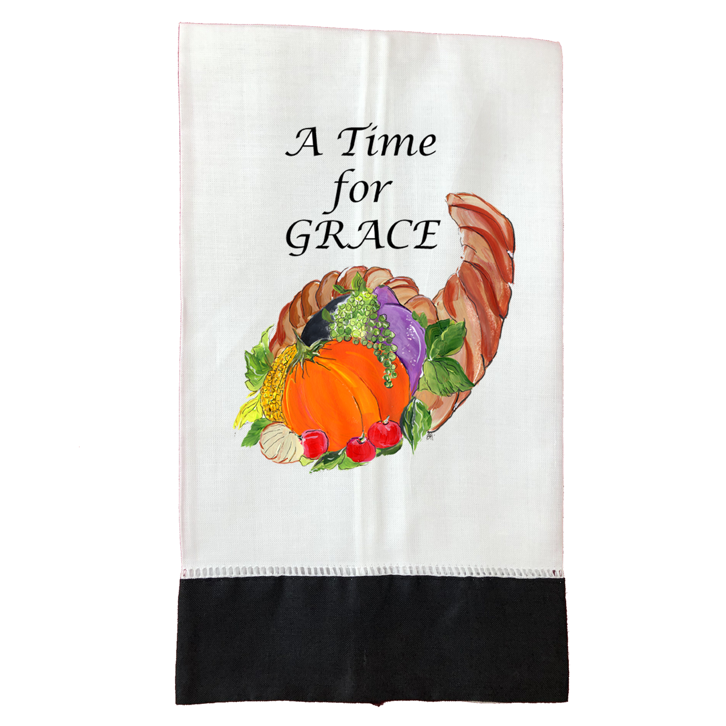 Tea Towel Fall 195 A Time For Grace BLK