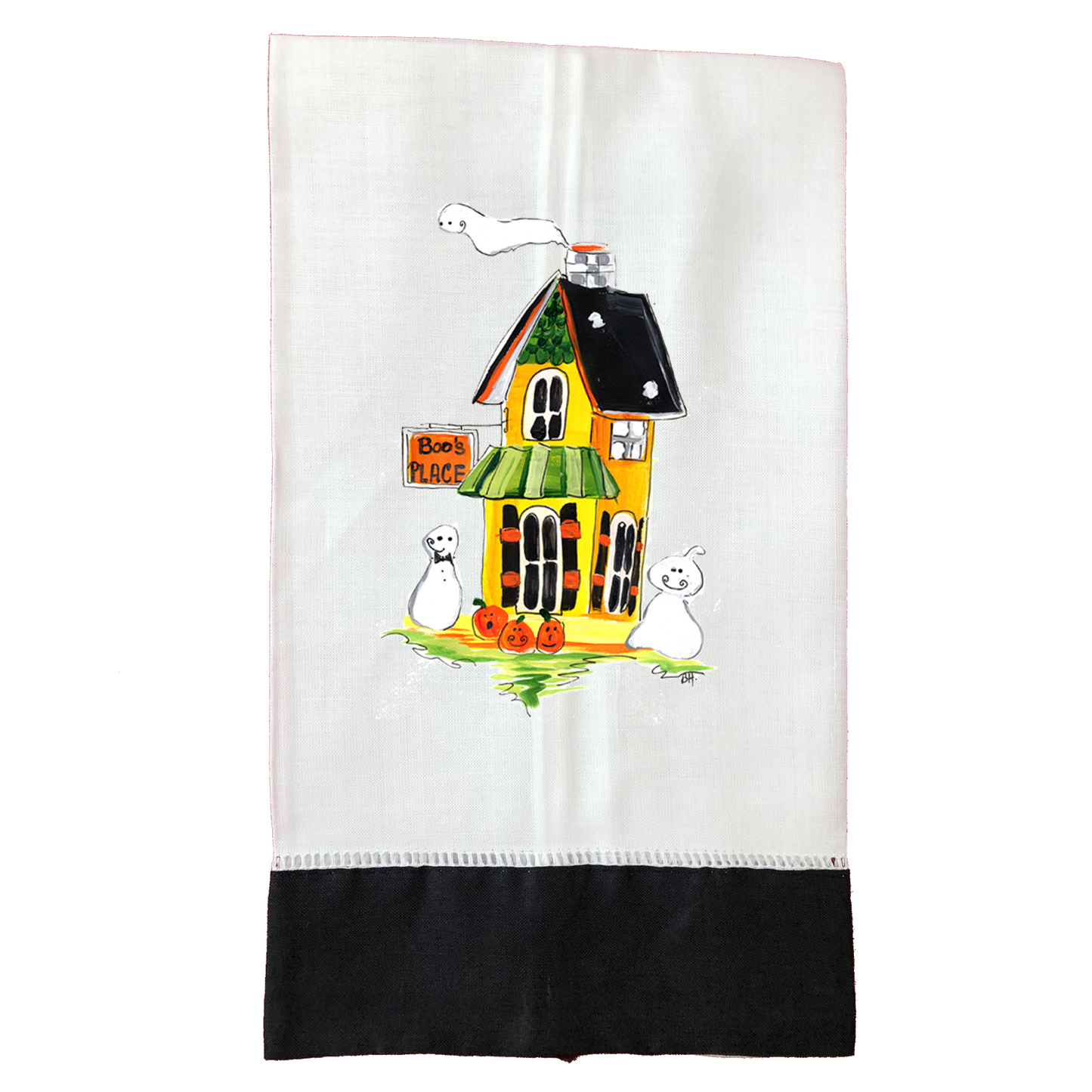 Tea Towel Fall 227 Boo's Place BLK