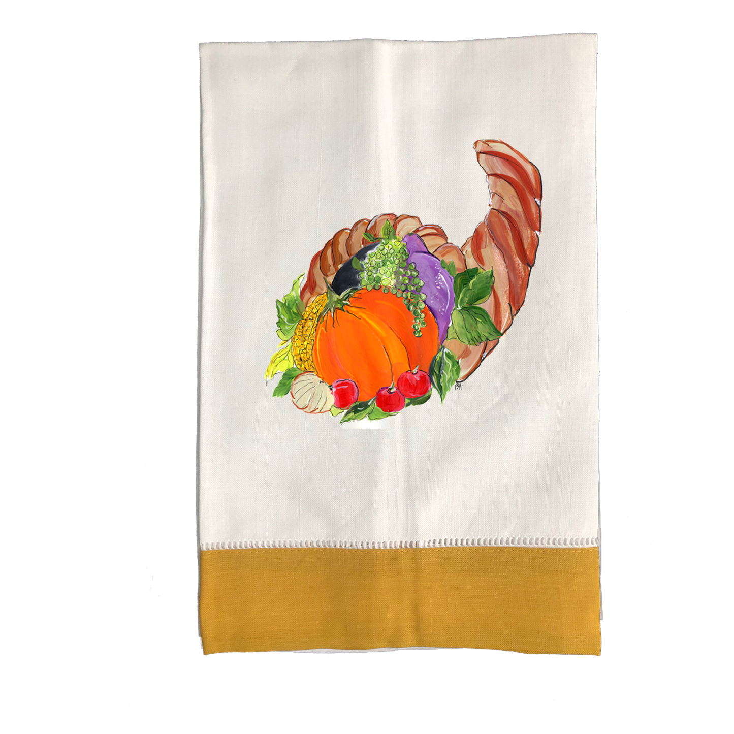 Tea Towel Fall 495 Horn of Plenty GLD