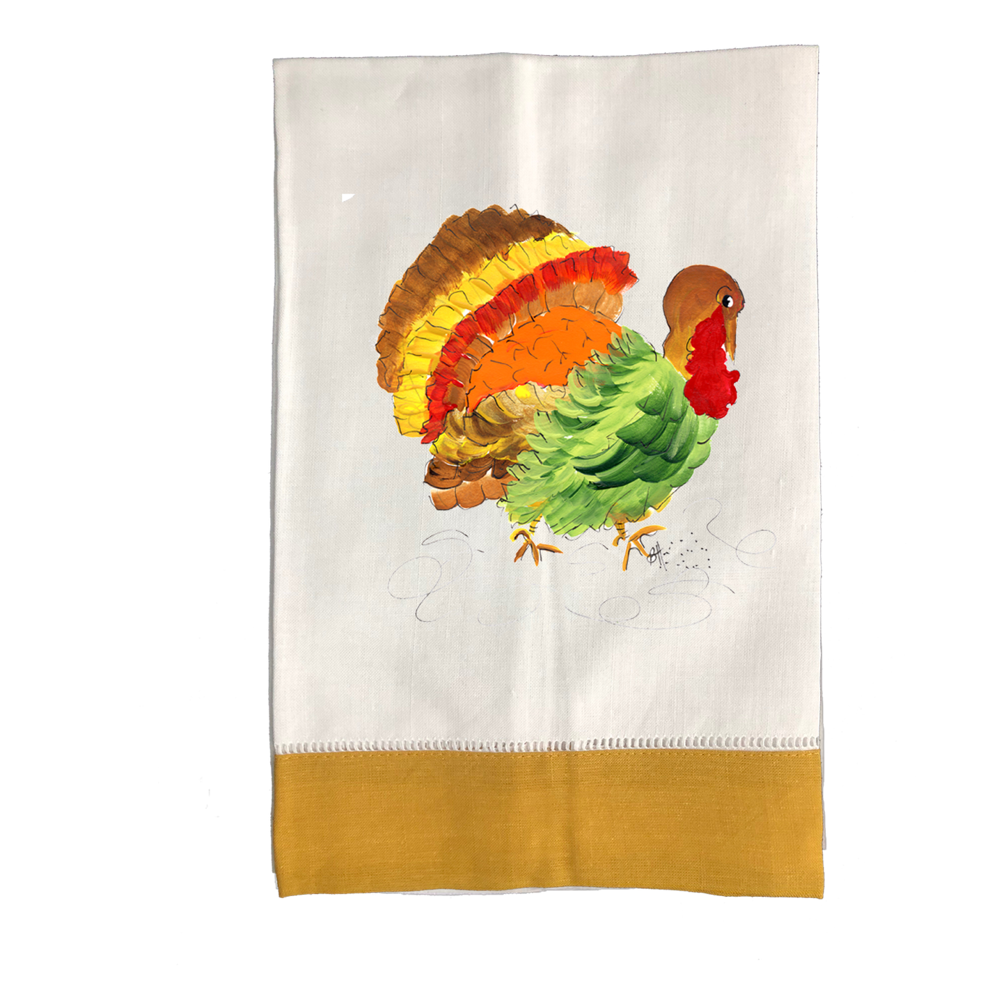 Tea Towel Fall 650 Turkey GLD