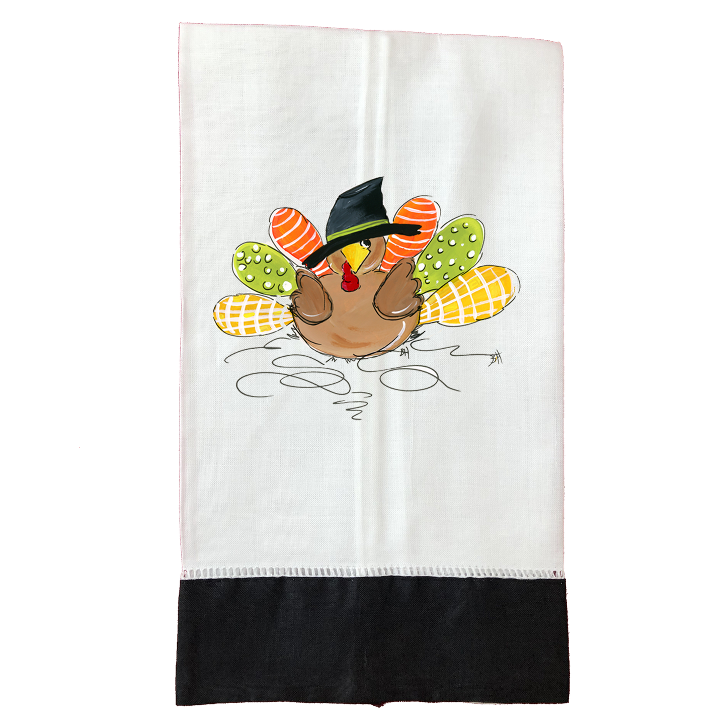 Tea Towel Fall 895 Patchwork Boy Turkey BLK