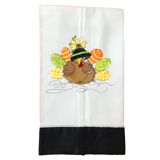 Tea Towel Fall 908 Patchwork Girl Turkey BLK