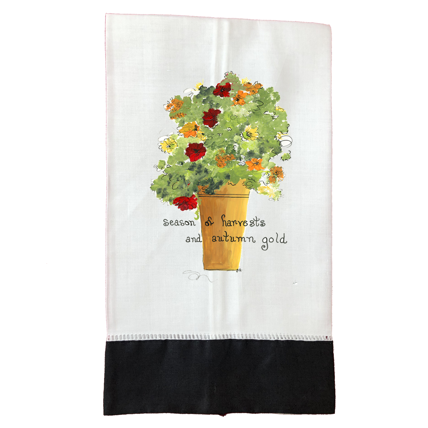 Tea Towel Fall 940 Season of harvests BLK