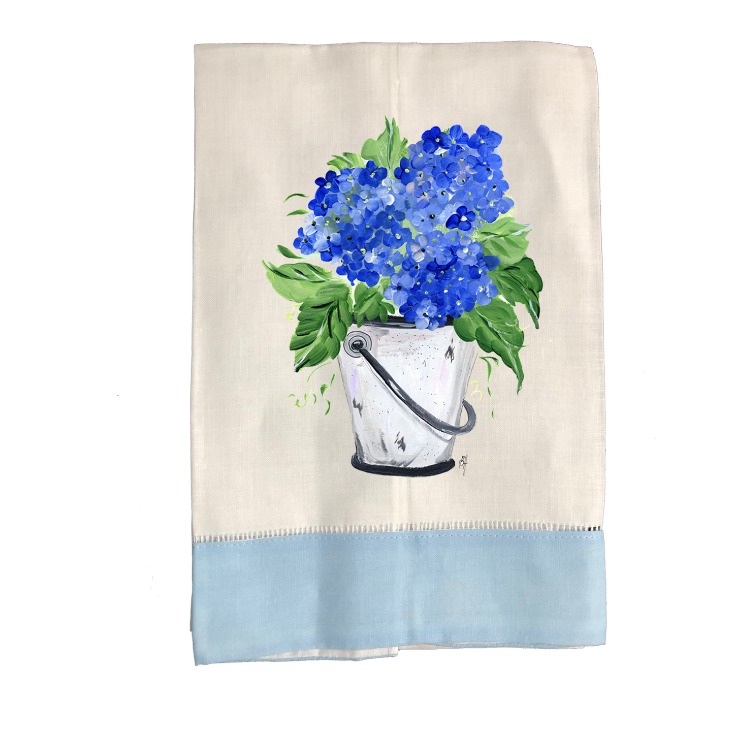 Tea Towel 179 Bucket w Hydrangea