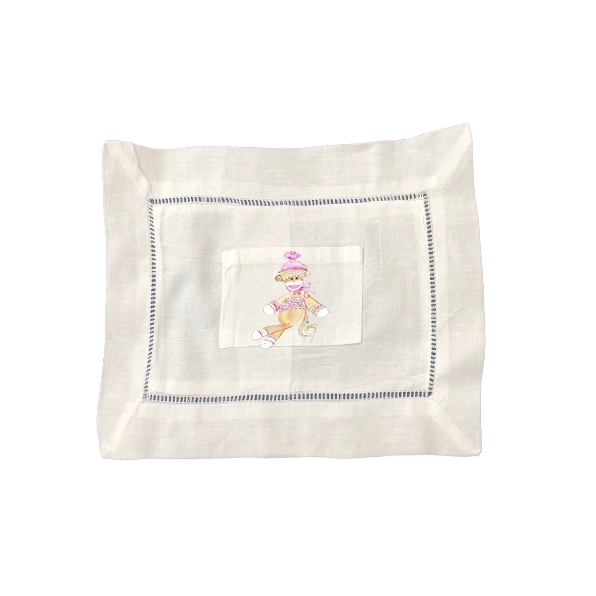 Large Tooth Fairy Pillow Pink Sock Monkey- TF724