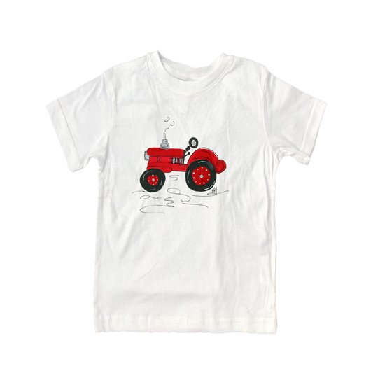 Cotton Tee Shirt Short Sleeve Red Tractor