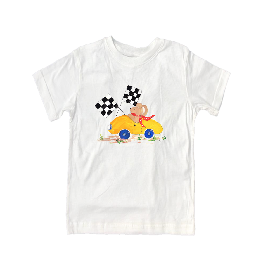 Cotton Tee Shirt Short Sleeve 2283 Mouse Race car