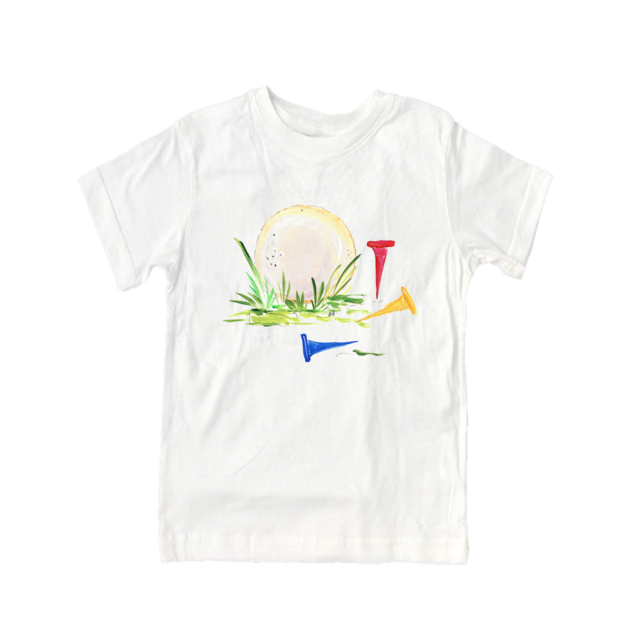 Cotton Tee Shirt Short Sleeve 2487 Golf Ball and Tees