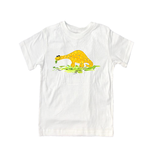 Cotton Tee Shirt Short Sleeve 603 Yellow Dino