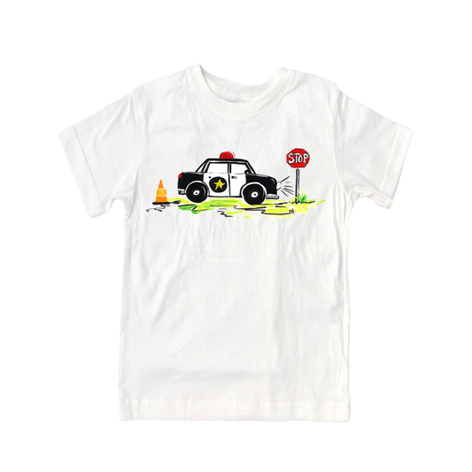 Cotton Tee Shirt Short Sleeve 829 Police Car