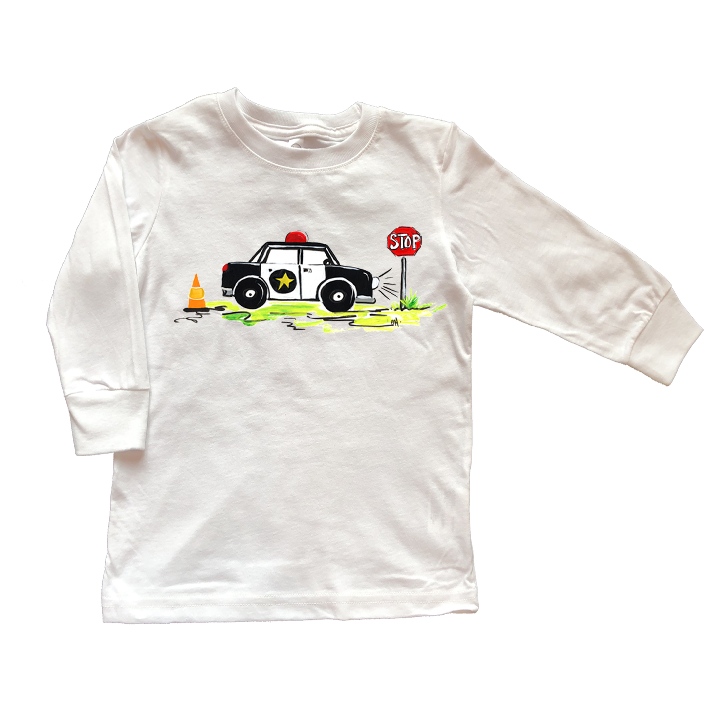 Cotton Tee Shirt Long Sleeve 829 Police Car