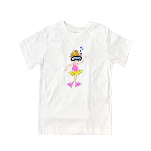 Cotton Tee Shirt Short Sleeve 851 Girl Diving