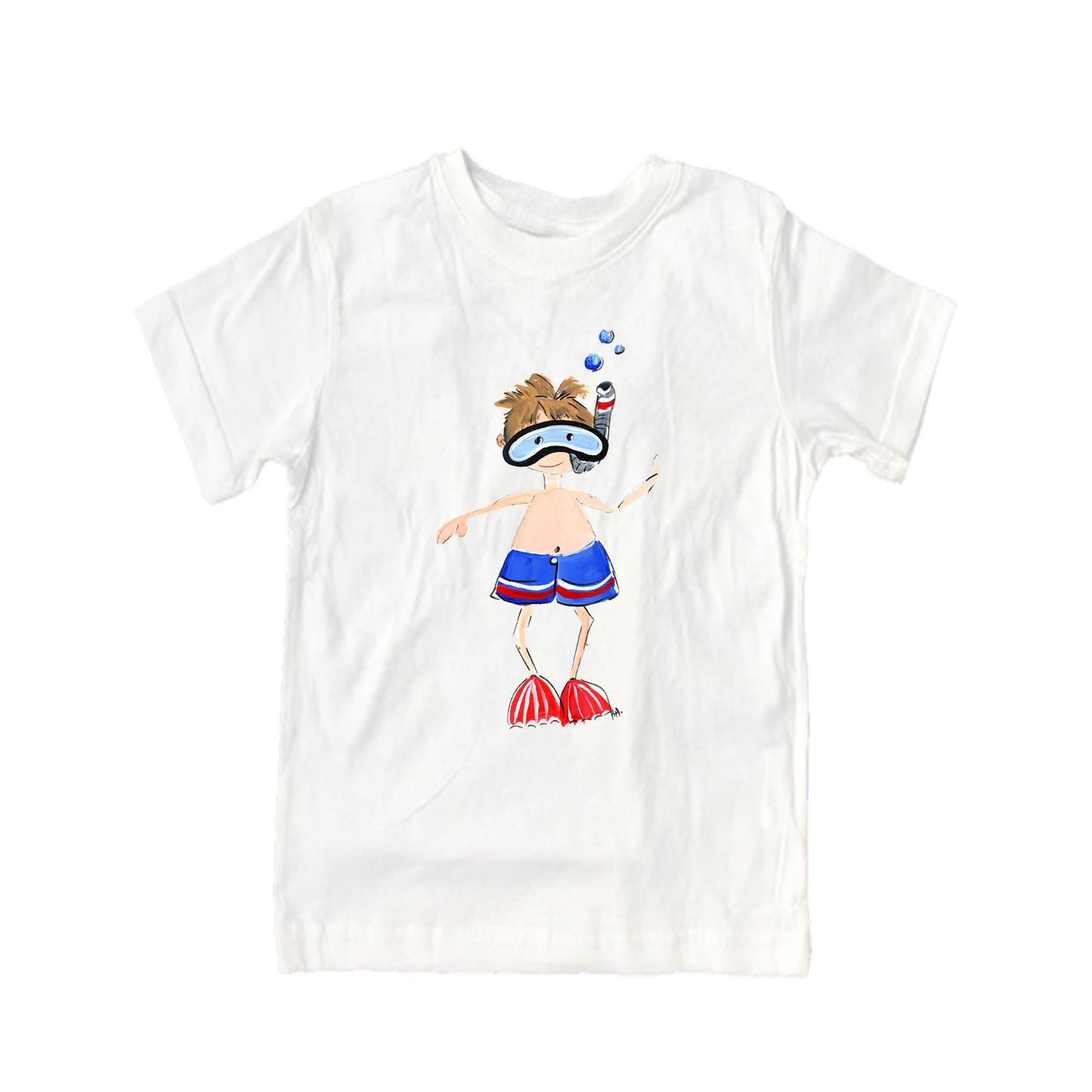 Cotton Tee Shirt Short Sleeve 852 Boy Diving