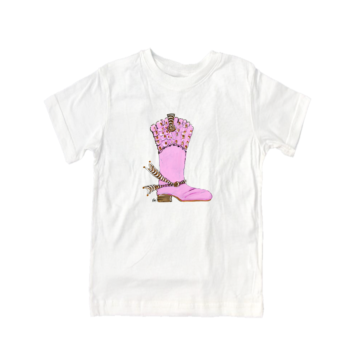 Cotton Tee Shirt Short Sleeve 952 Pink Boot