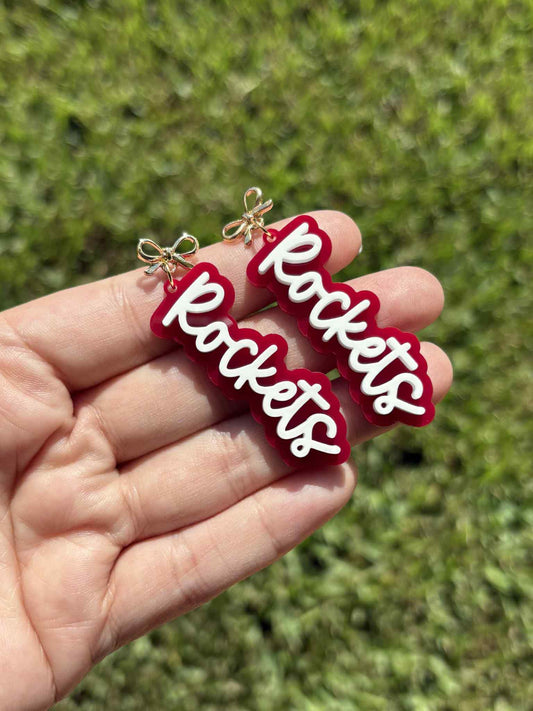 Rockets dangle Bow earrings