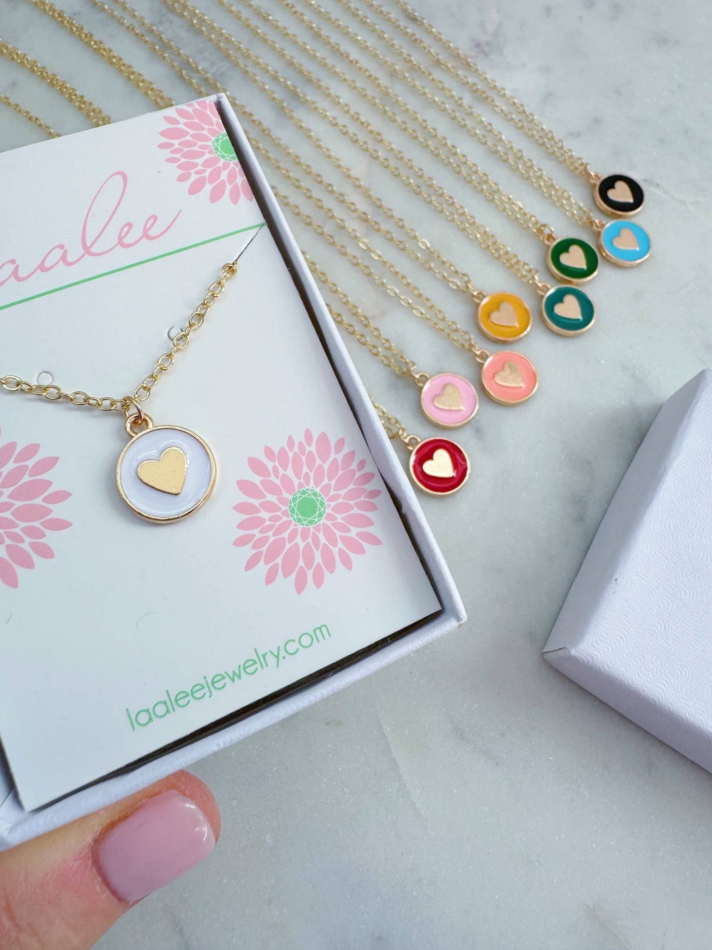 Colorful Heart Necklace, Kid Jewelry, Back to School Gift: Coralish pink / 18"
