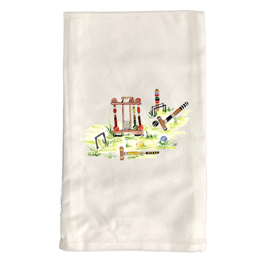 Kitchen Towel White KT389W Sports & Games-Croquet