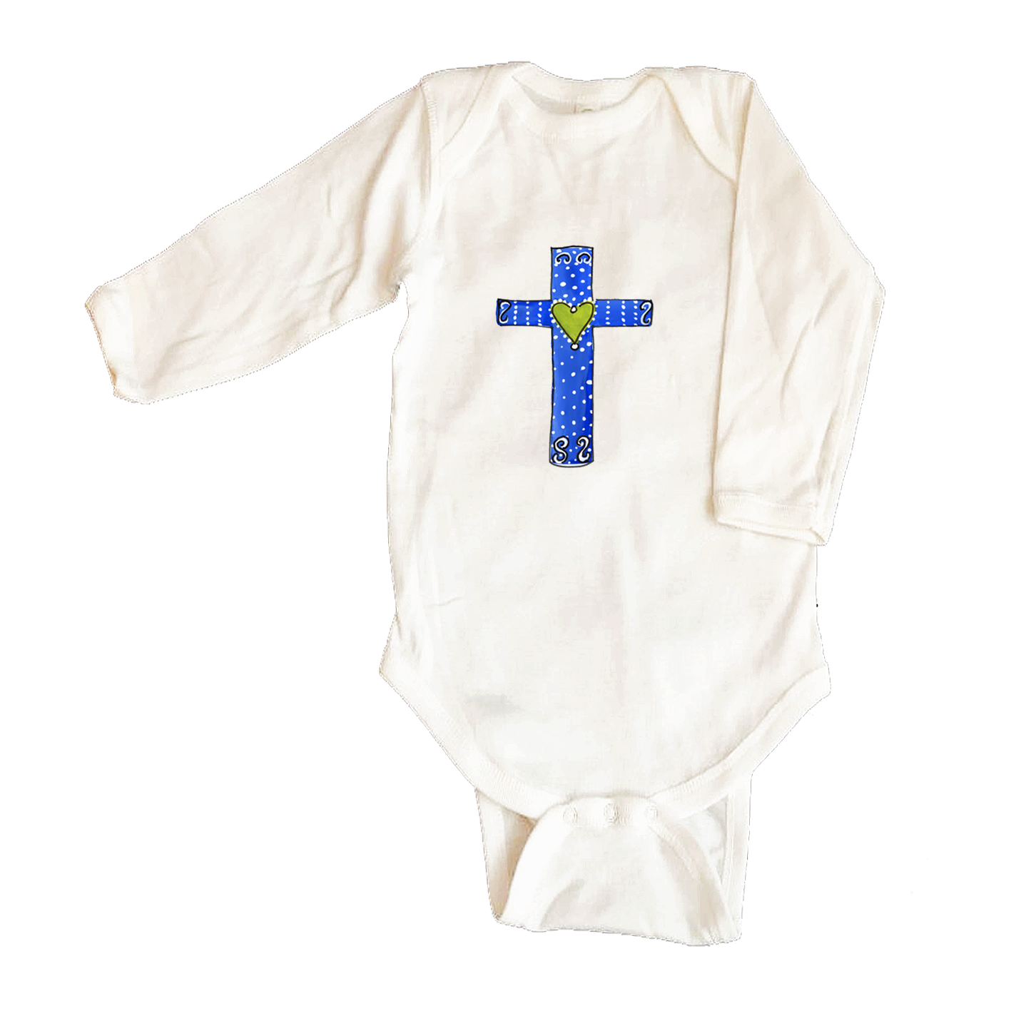 Bodysuit Long Sleeve 1053 Blue Cross