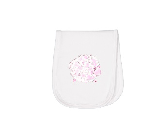 Burp Pad Pink Fluffy Lamb BP 345