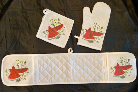 Oven Mitt Set Watermelon Wedge