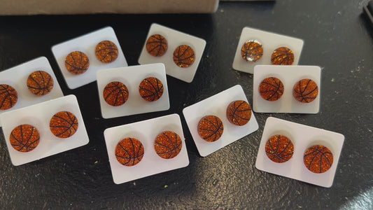 Sports Basketball Studs Glitter earrings